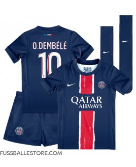Günstige Paris Saint-Germain Ousmane Dembele #10 Heimtrikotsatz Kinder 2024-25 Kurzarm (+ Kurze Hosen)